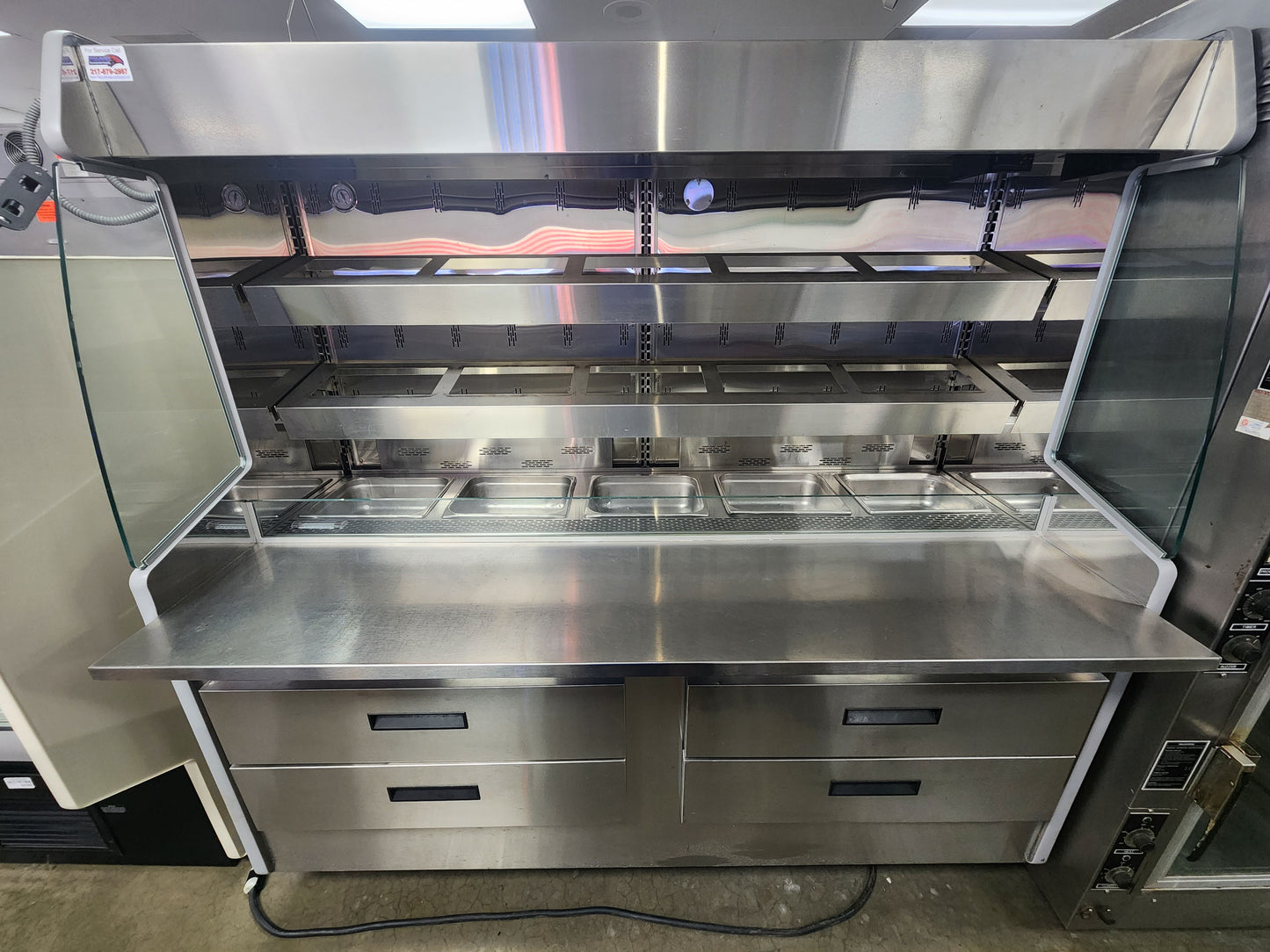 Used Southern CaseArts Stainless 6' Open Face Refrigerated Prep Table 120V