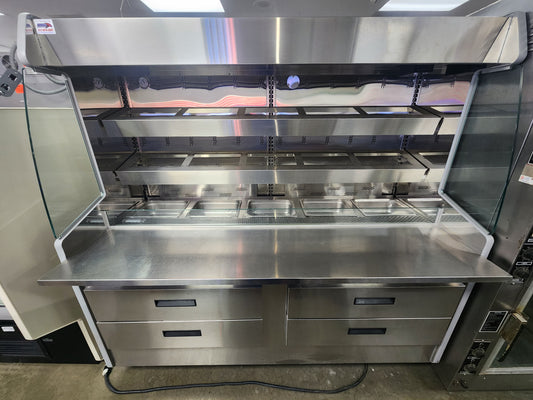 Used Southern CaseArts Stainless 6' Open Face Refrigerated Prep Table 120V