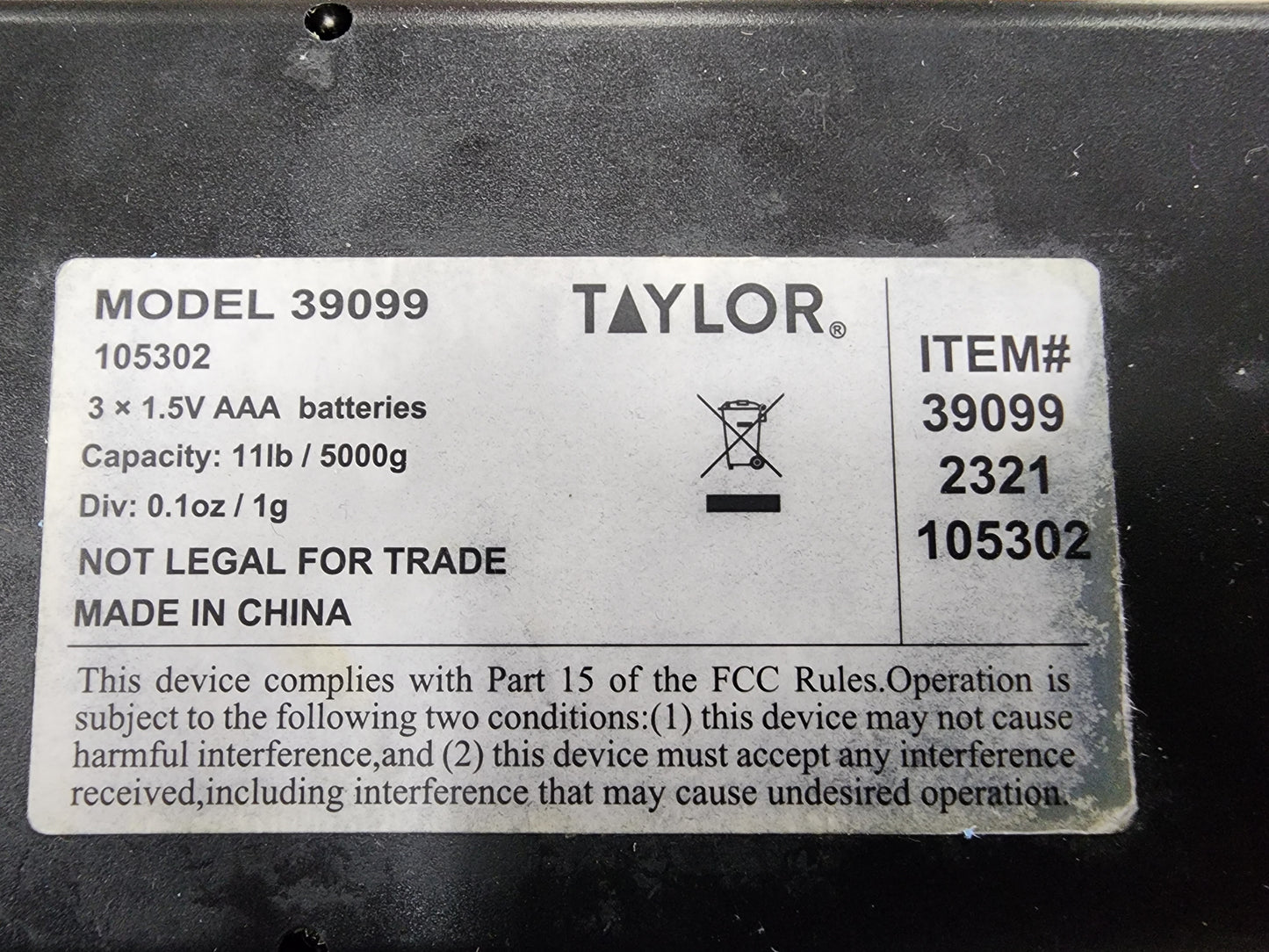 Used Taylor Digital Glass/Bamboo Household Kitchen Scale, 11 Pound Capacity, Natural