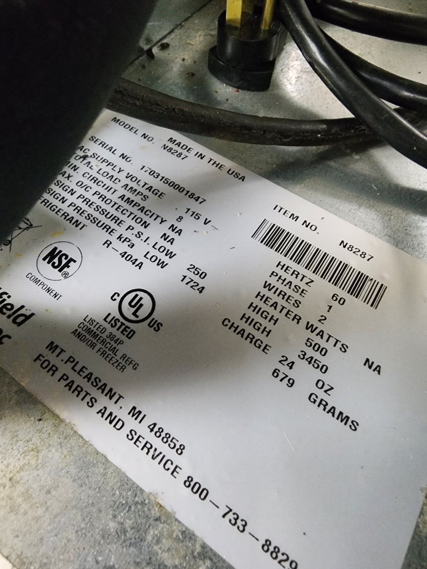 Used 87" Delfield N8287 Elevated Drop In Frost Top Display w/ Built In Compressor, 115v