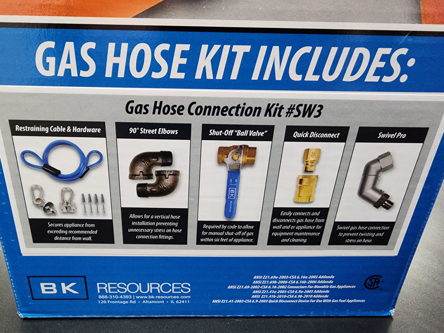 New 3/4" X 60" Gas Hose Connector and Swivel-Pro Kit