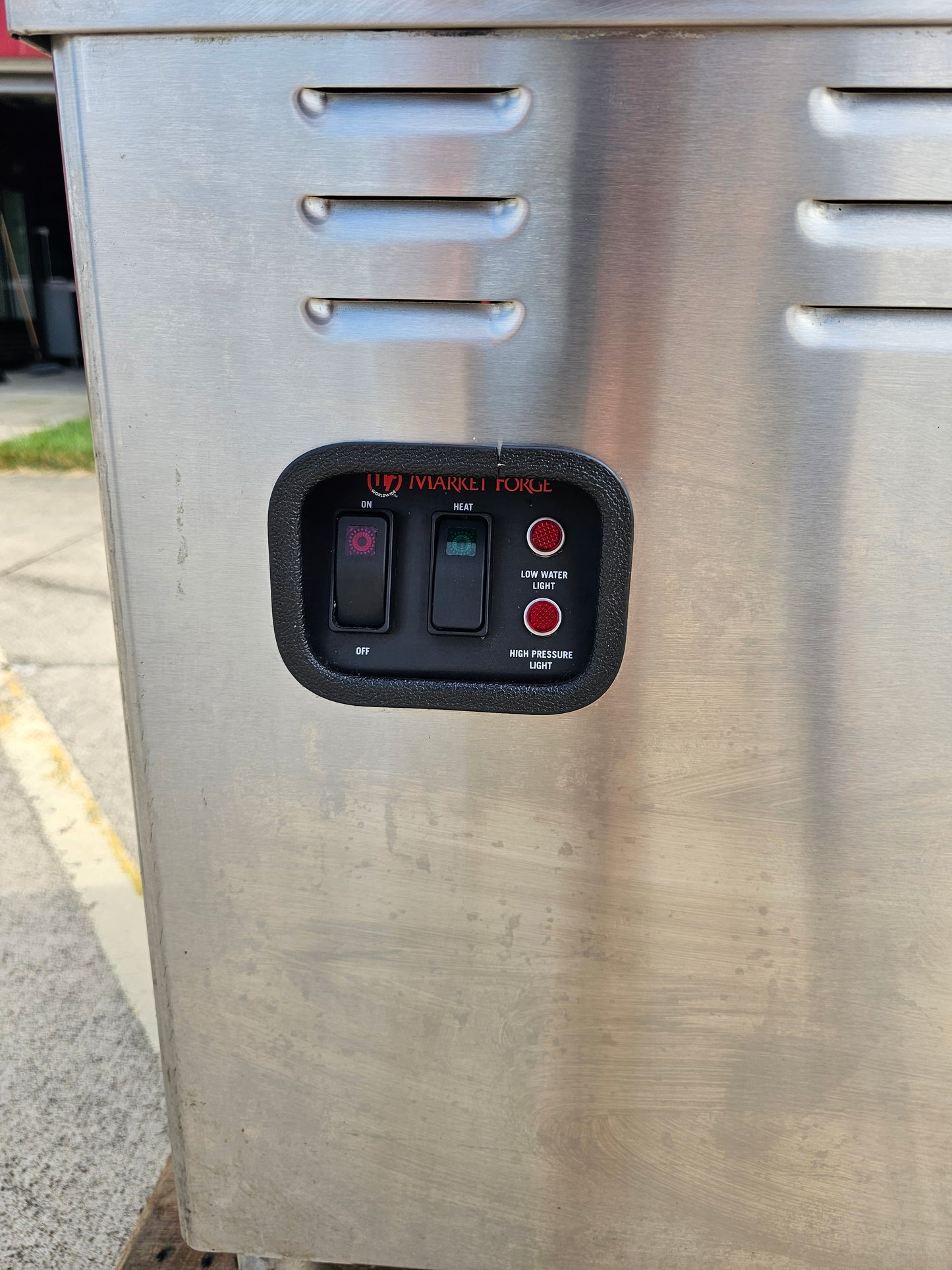 Used 2018 36" Market Forge MT6T6E Dual 6gal SS Tilting Steam Kettles w/Cabinet 208V 3Ph