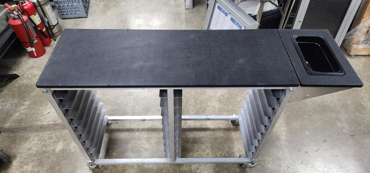 Used Half Size Sheet Pan Cart w/Tray 50.5" L x 14" W x 34" H