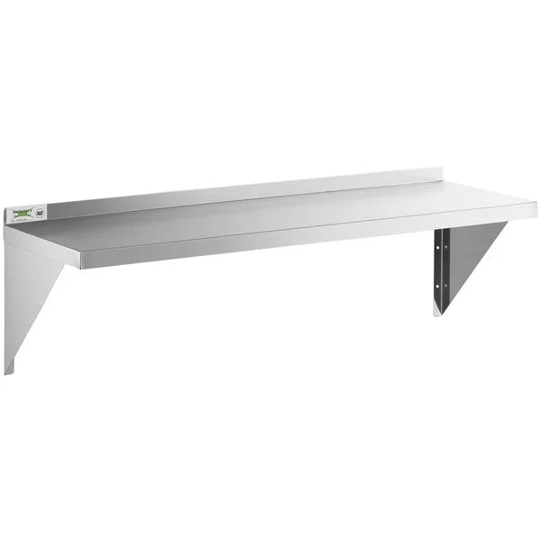 New Regency 18 Gauge Stainless Steel 15" x 48" Solid Wall Shelf - COZ