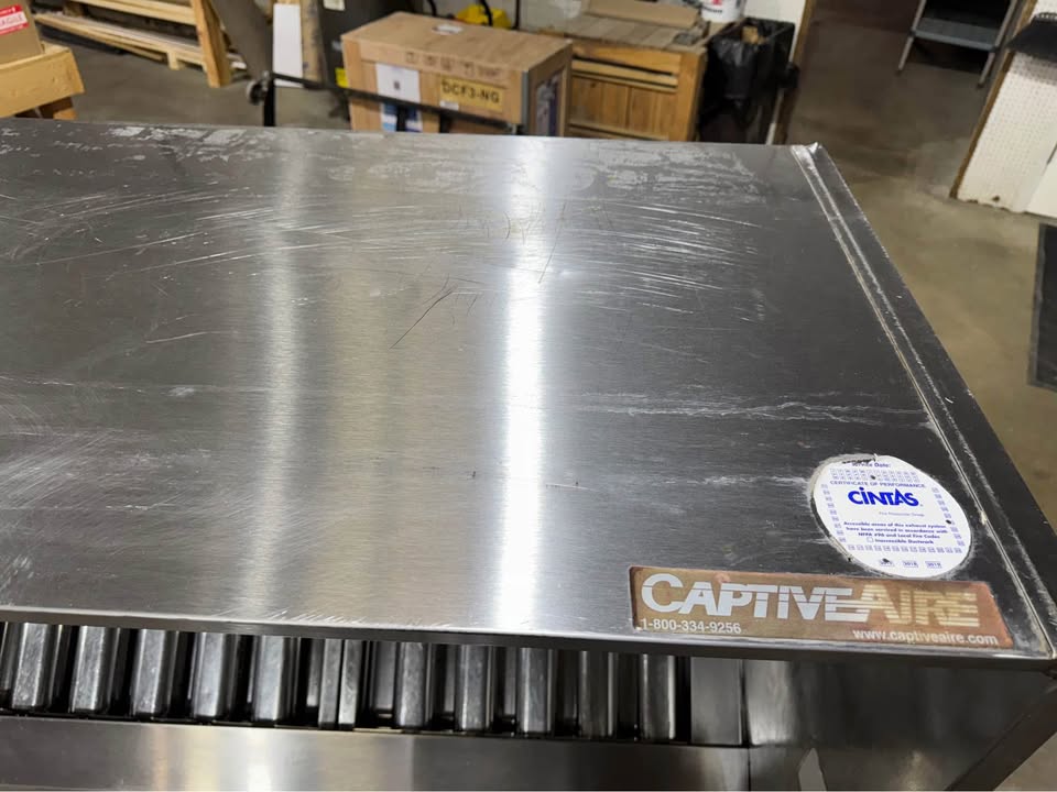 Used CaptiveAire 62” Island style Stainless Exhaust Hood only