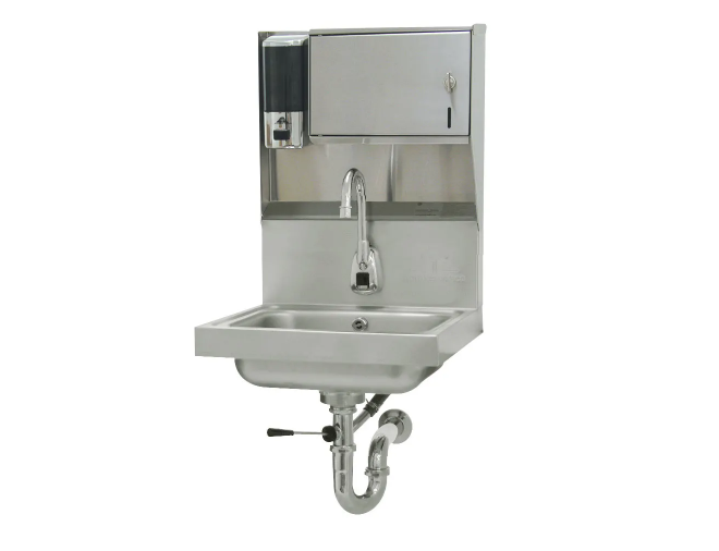 New Advance Tabco 7-PS-81 Wall Mount Commercial Touchless Hand Sink w/ 14"L x 10"W x 5"D Bowl, Electronic Faucet