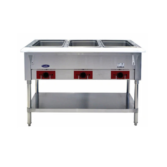 New Atosa CSTEA-3C Electric Hot Food Steam Table - 3 Wells 500W/well, 1500W/120V (Water Pans Included)