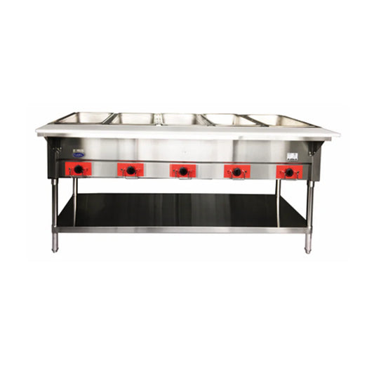 New Atosa CSTEB-5C Electric Hot Food Steam Table - 5 Wells 750W/well, 3750W/240V (Water Pans Included)