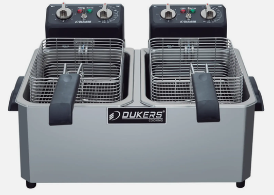 New Dukers - DCF7ED, 14lb Two Basket Electric Countertop Deep Fryer