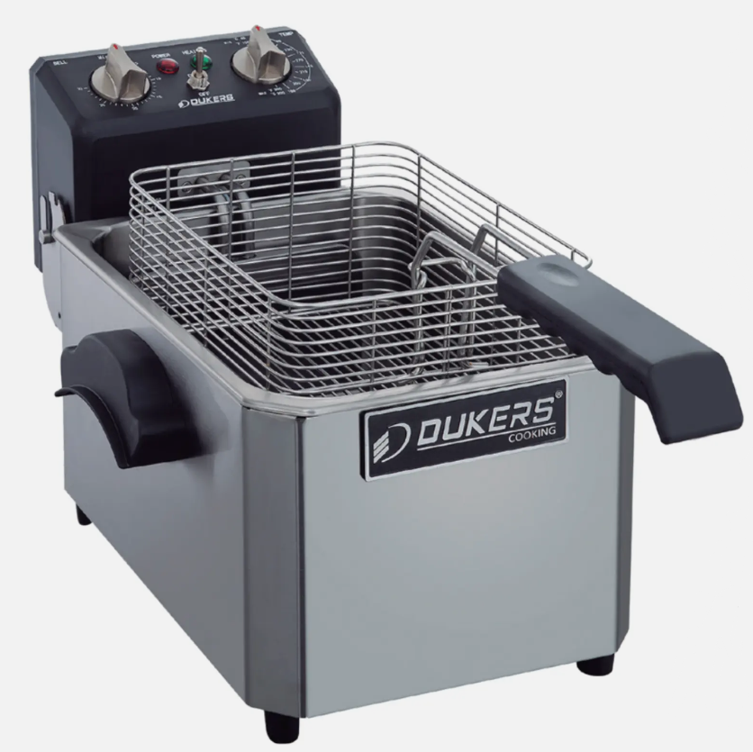 New Dukers - DCF7E, 7lb Single Basket Electric Countertop Deep Fryer 120V