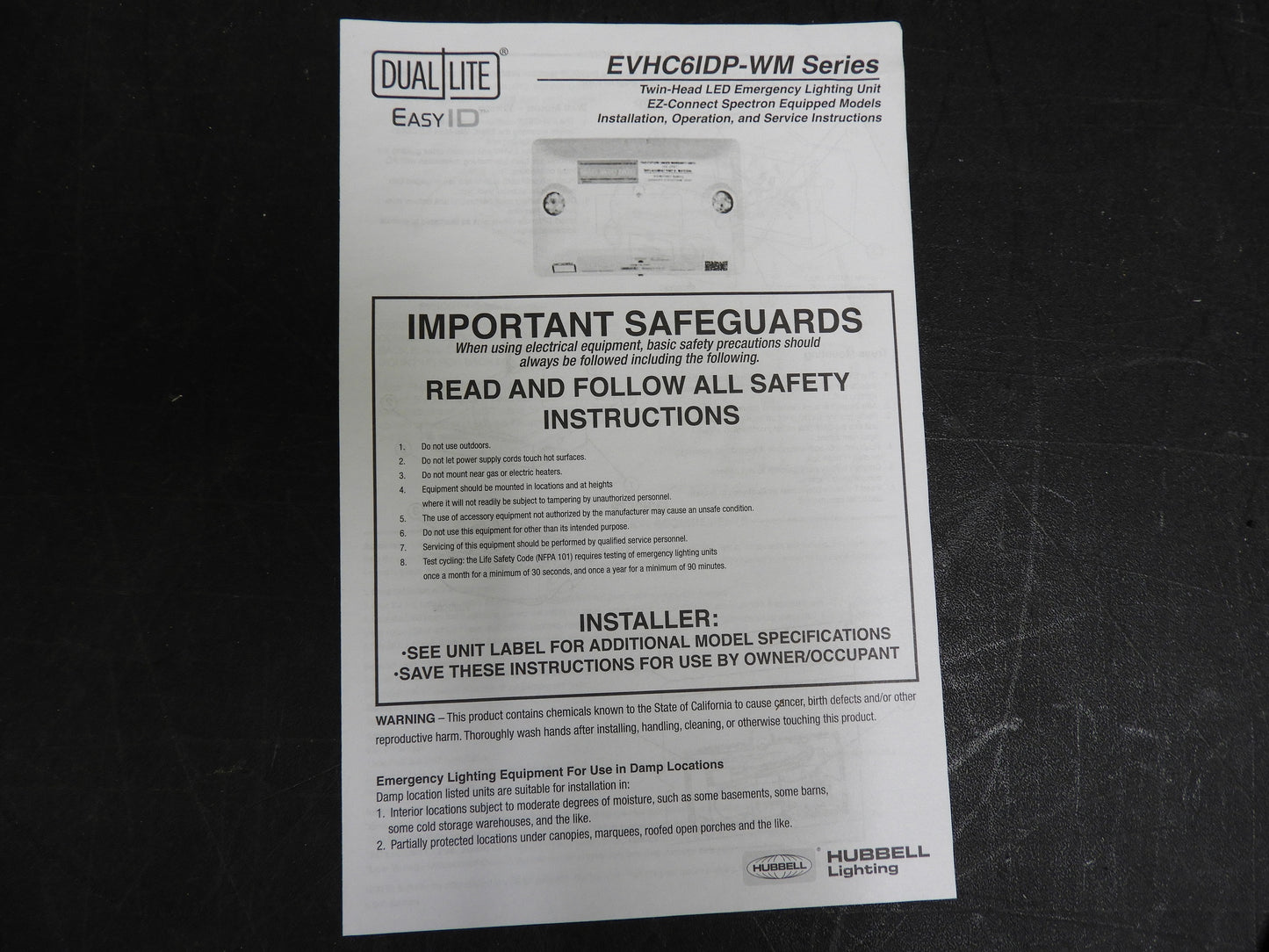 New Dual Lite Commercial Emergency LED Light EVHC6IDP-0-WM