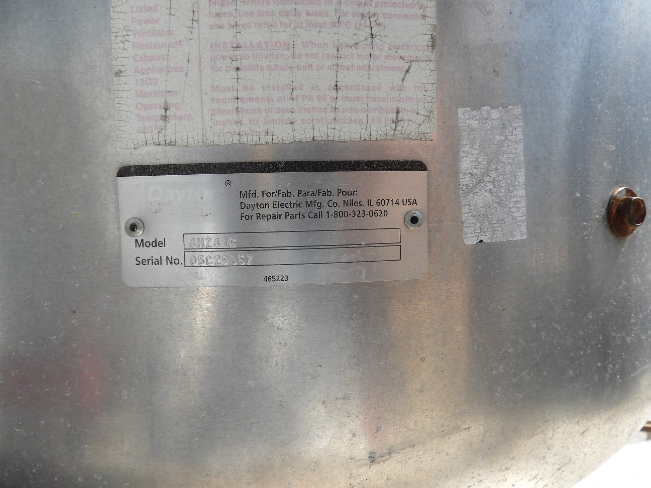 Used Upblast Food Truck Restaurant Aluminum Ventilator 115V, 0.25hp