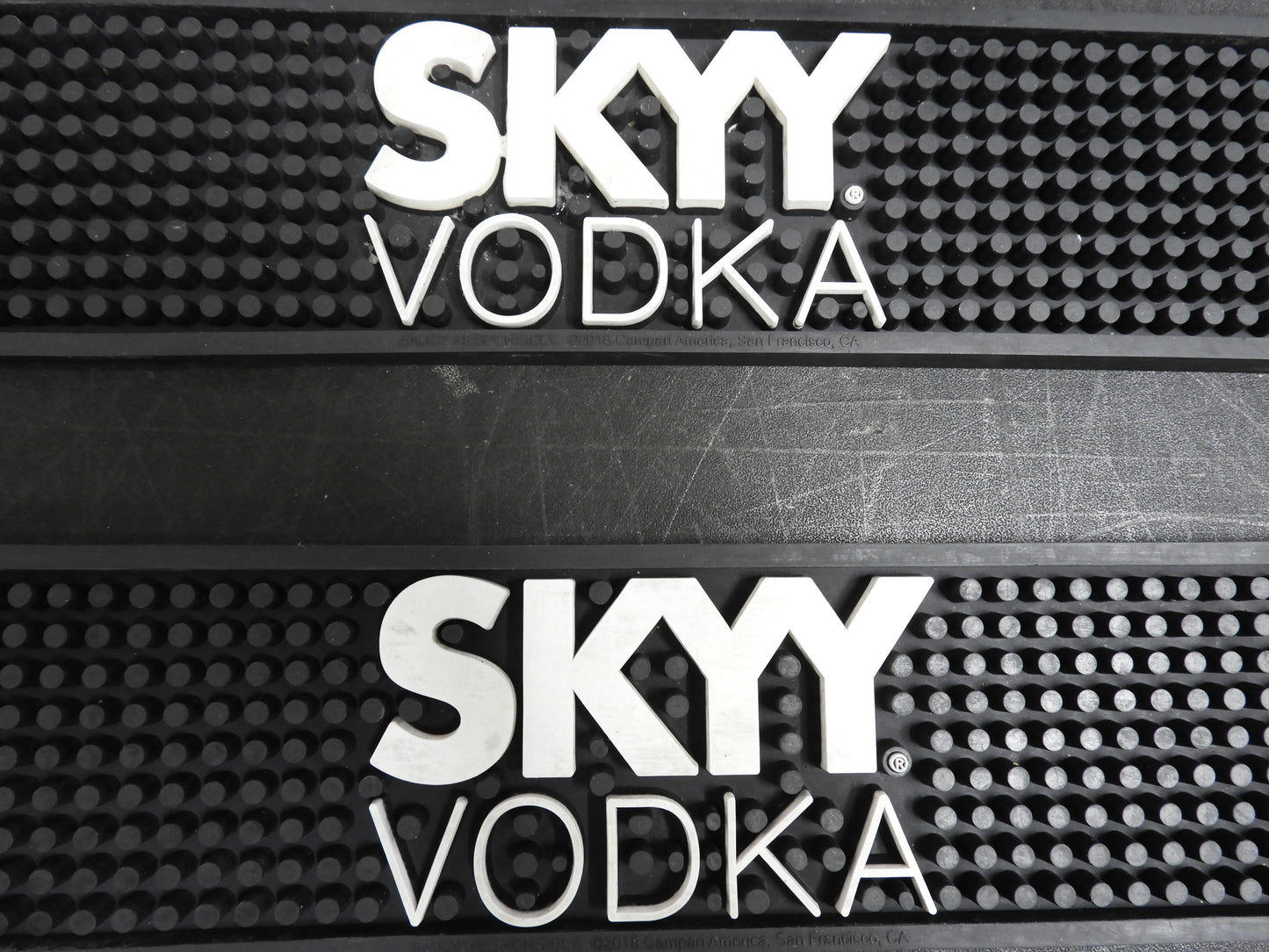 Used One Skyy Vodka Bar Mat Spill Mat Rail Beer Tap Mat 22.5"x3.25"x7/16"