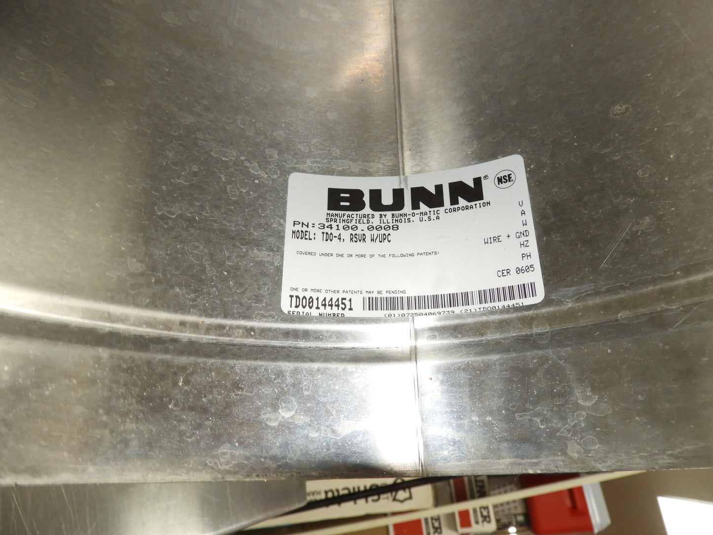 Used Bunn 34100.0002 TDO-4 4 Gallon Iced Tea Dispenser