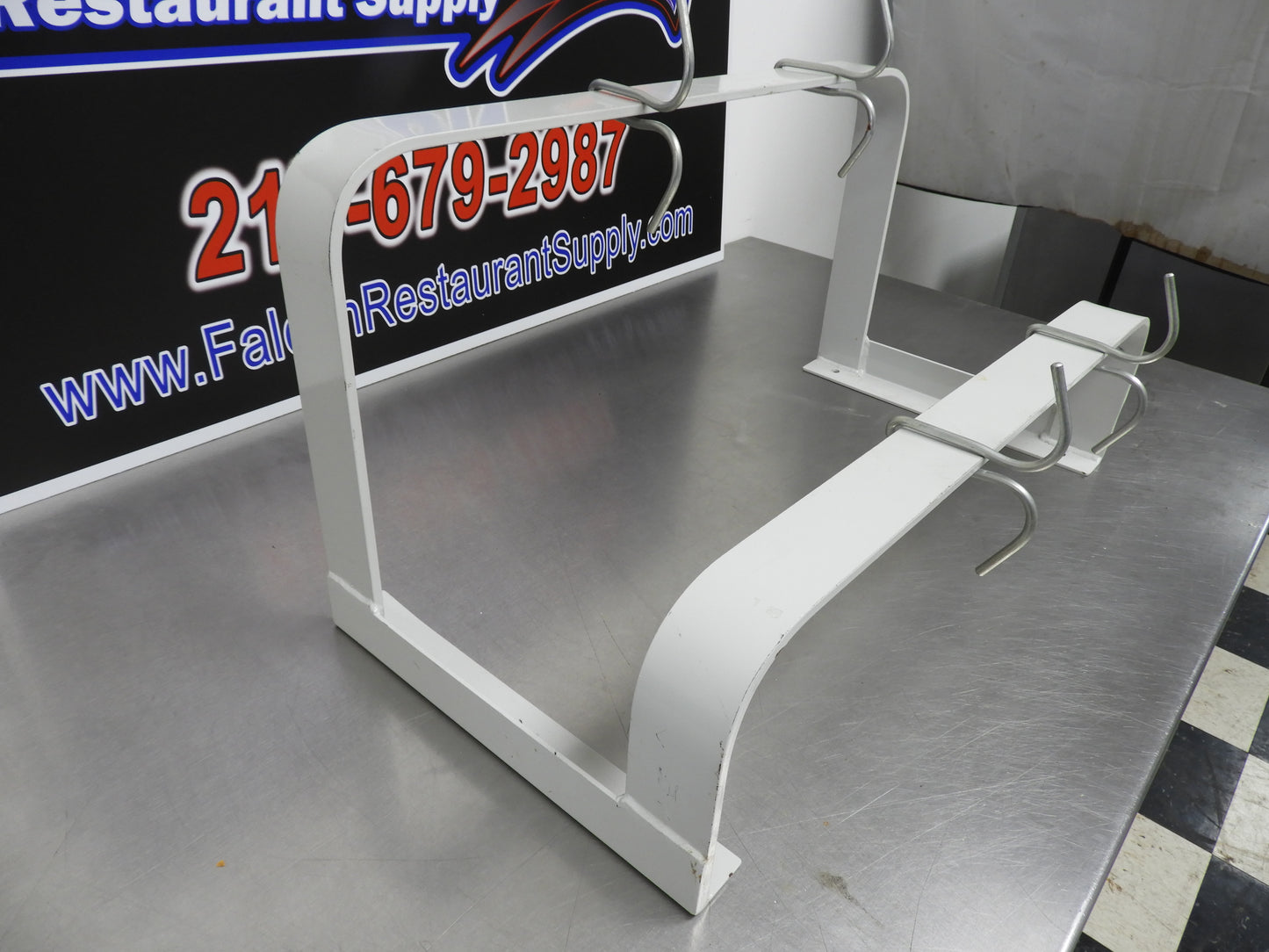 Used 24"x12"x12" Commercial Wall Mounted Pan Hanger with Four Hooks