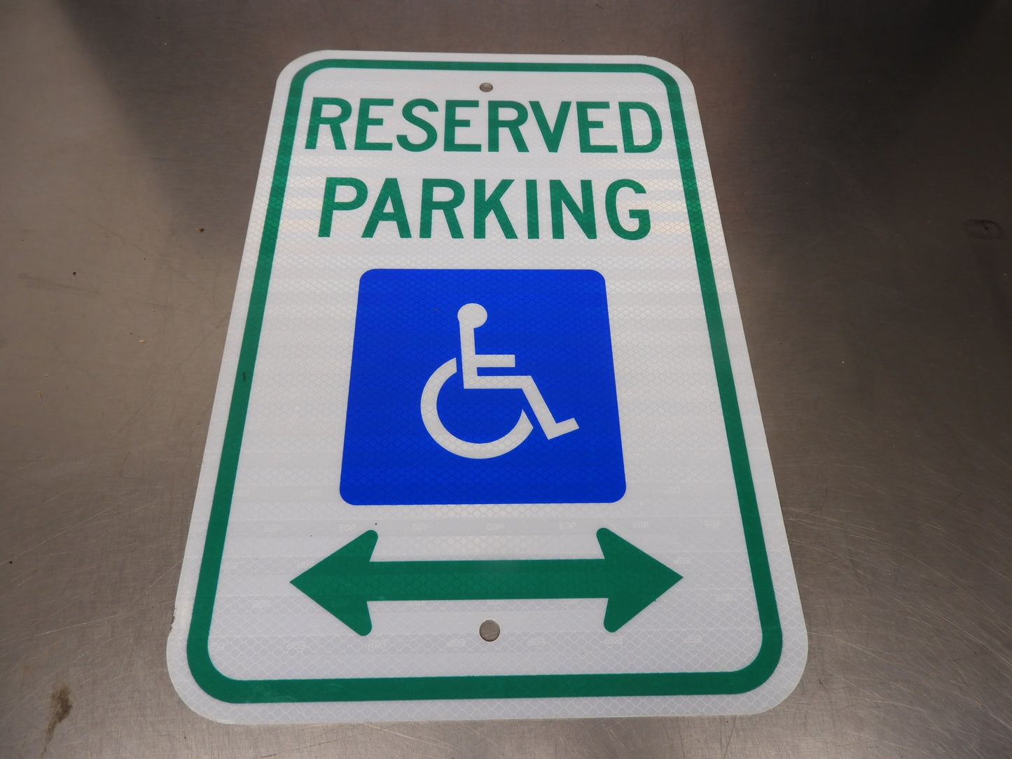 Used Reflective Aluminum Handicap Parking Sign 12"x18"