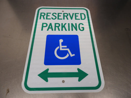 Used Reflective Aluminum Handicap Parking Sign 12"x18"