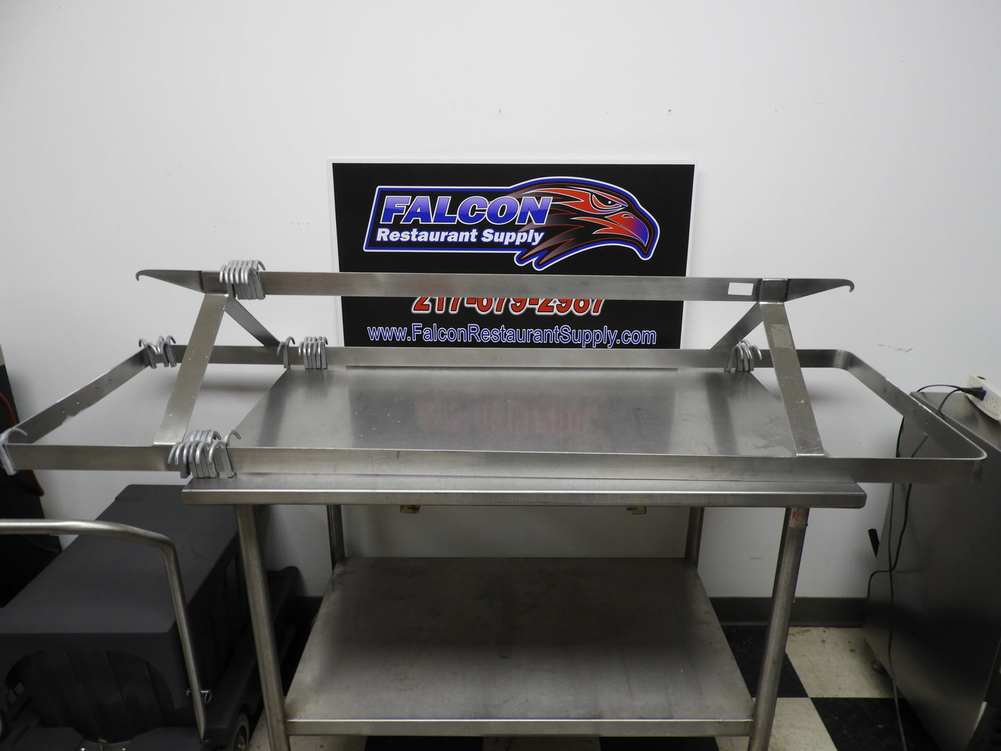 Used Overhead Stainless Steel Pot/Utensil Hanger Rack 72"x24"x12.5"