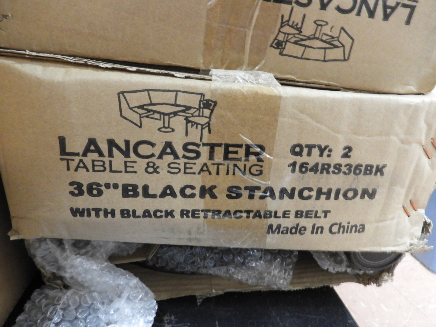 New Lancaster 40" Crowd Control / Guidance Stanchion with 10' Retractable Belt Box of 2
