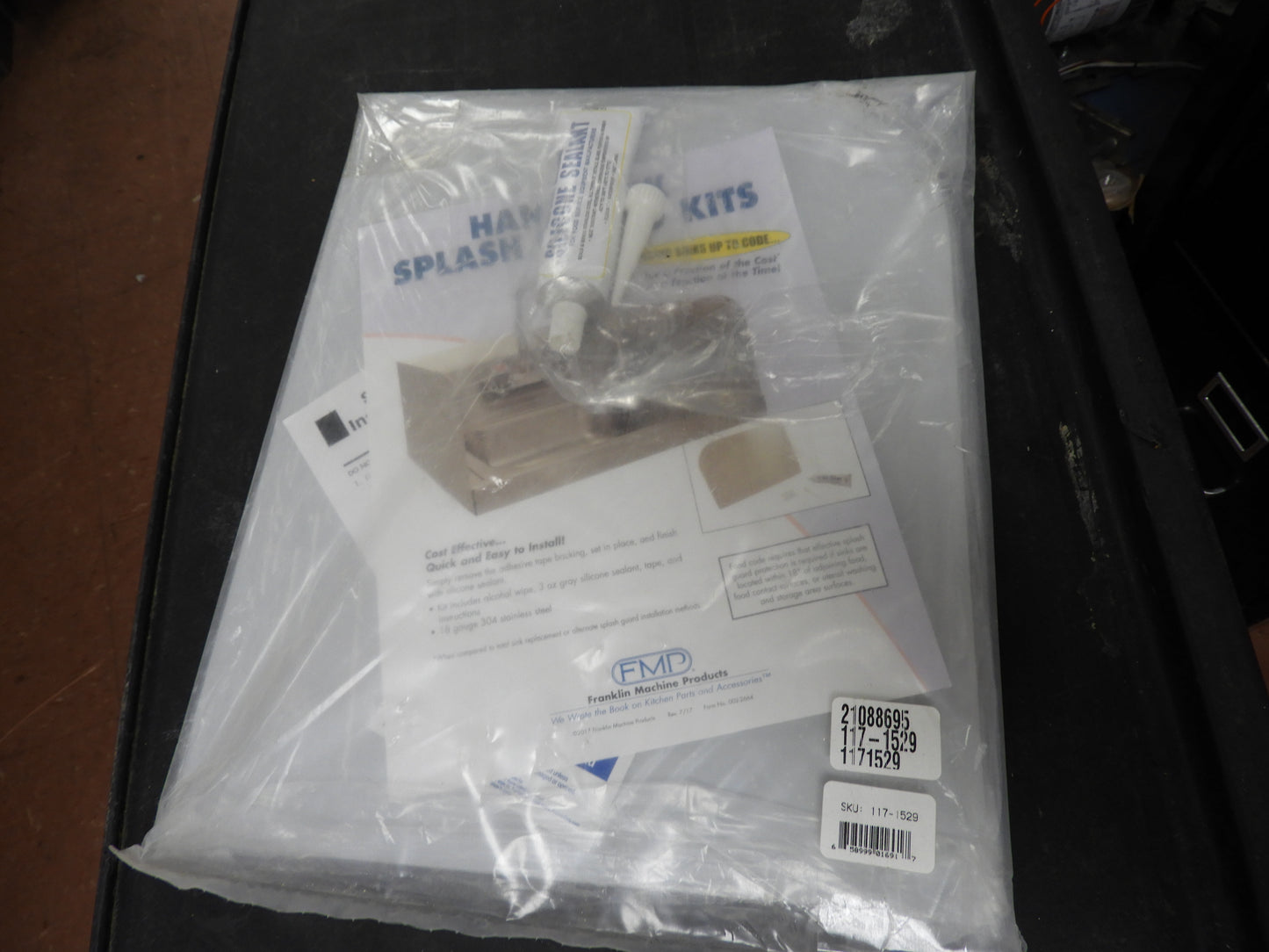New Allpoints 117-1529 Commercial Stainless Sink Splash Guard Kit 12"x15"
