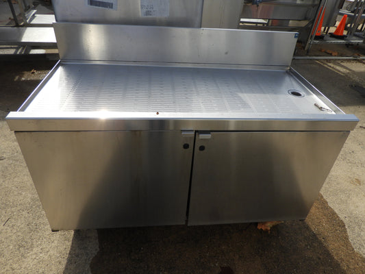 Used Stainless Steel Drain Board Under Counter Cabinet 48"x35"x24" - SS17