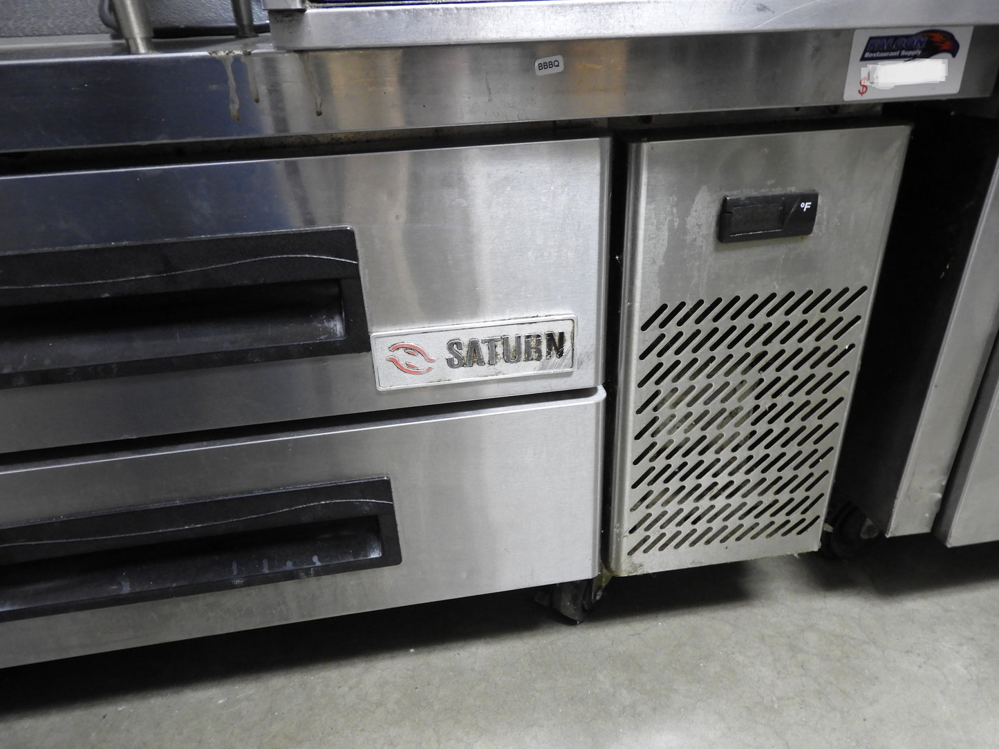 Used Saturn 70" 4 Drawer Commercial Stainless Steel Chef Base As Is
