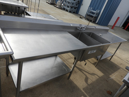 Used Remco 2 Compartment Commercial Stainless Steel Sink with Twist Drains - SS16