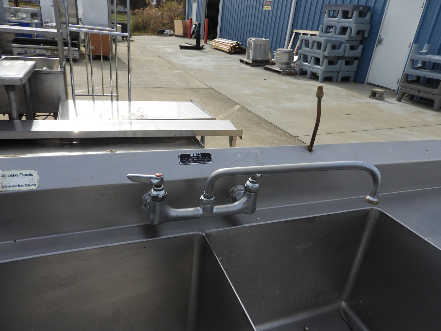 Used Remco 2 Compartment Commercial Stainless Steel Sink with Twist Drains - SS16