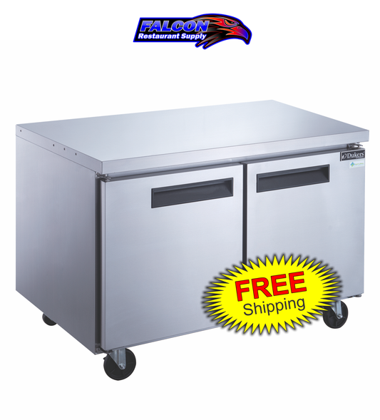 New Dukers DUC60F 2-Door Undercounter Commercial Freezer in Stainless Steel