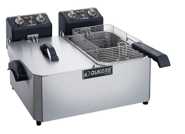 New Dukers - DCF15ED, 30lb - Two 15lb Baskets Electric Countertop Deep Fryer 208V