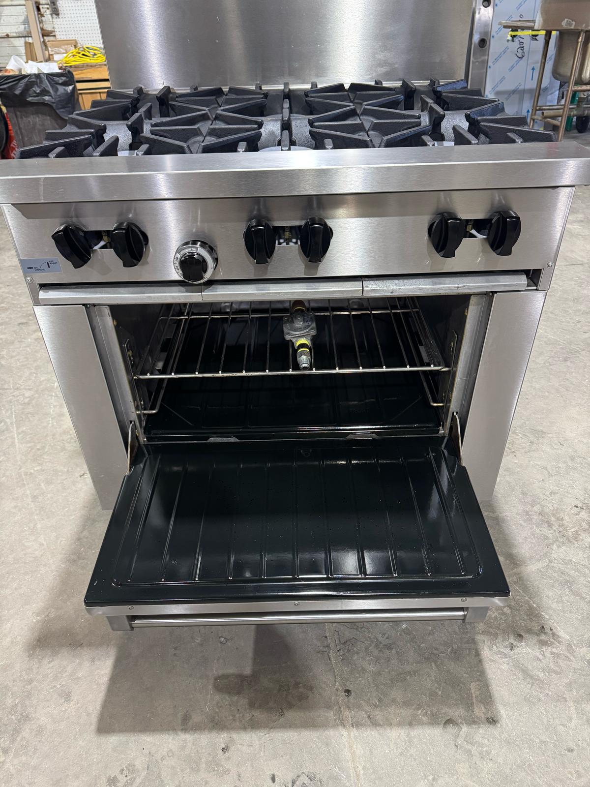 Used Garland SunFire X36-6R 6 Burner 36" NG Range with Standard Oven - 213,000 BTU