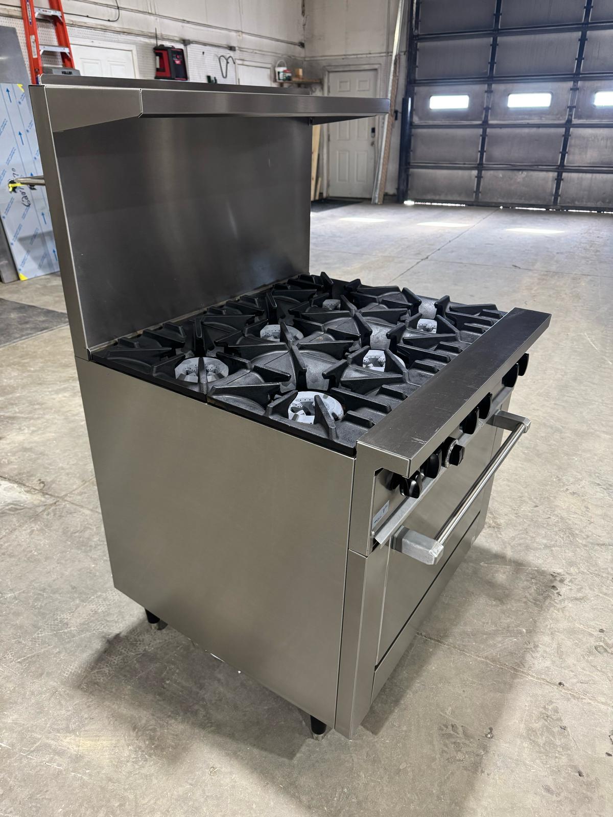 Used Garland SunFire X36-6R 6 Burner 36" NG Range with Standard Oven - 213,000 BTU