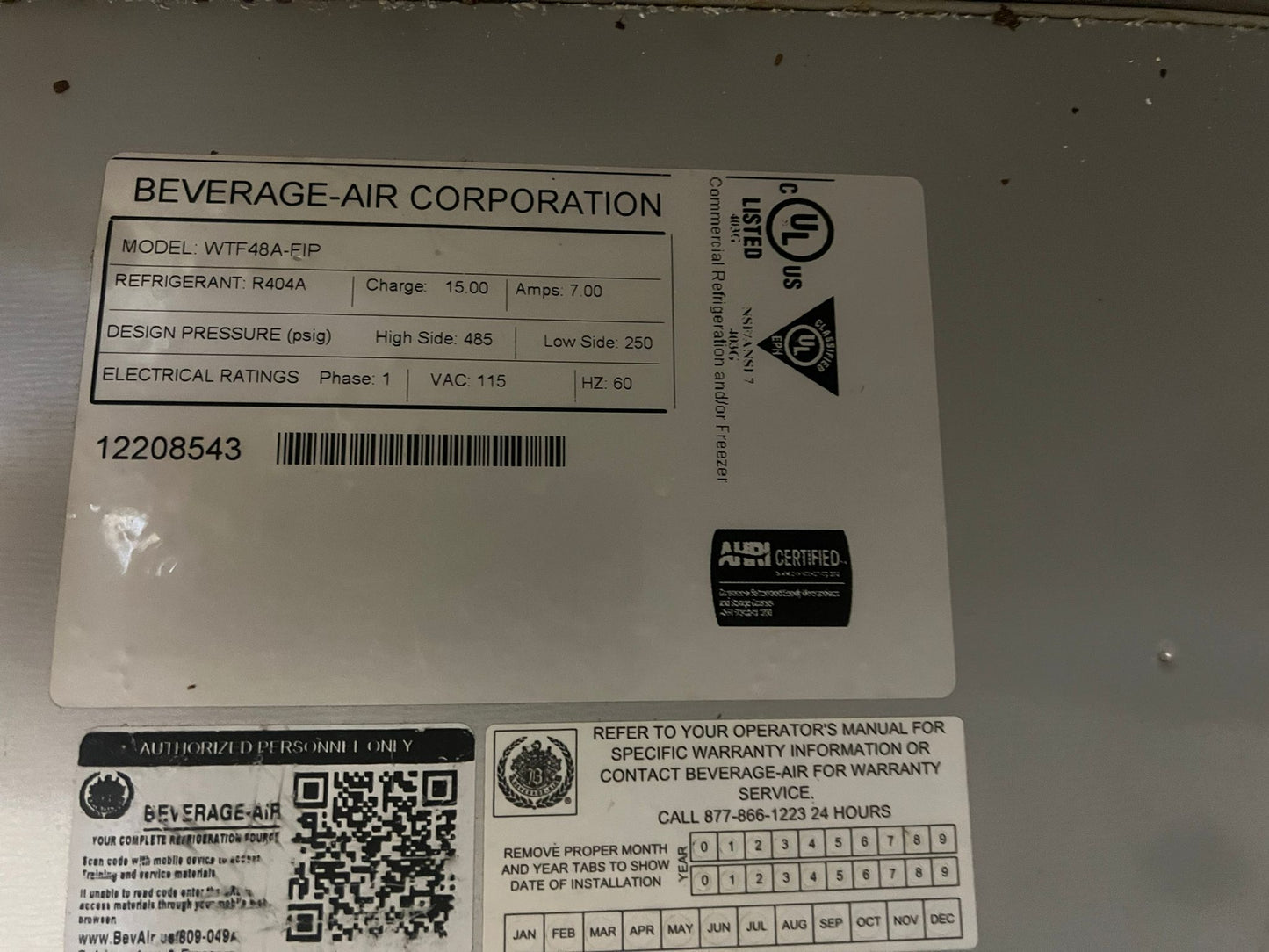 Used Beverage-Air WTF48A-FIP 2 Door Stainless Steel Worktop Freezer 115V