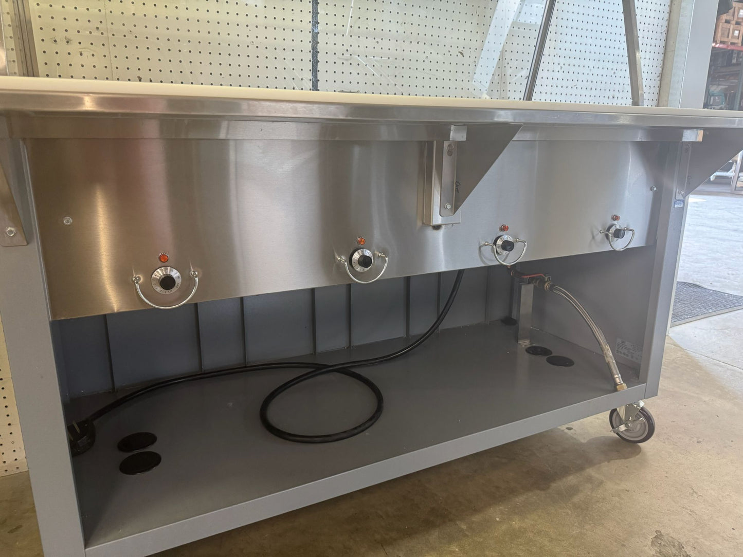 Used Duke E304-25PG-SW 4 Well Steam Table w/Sneeze Guard - 208V