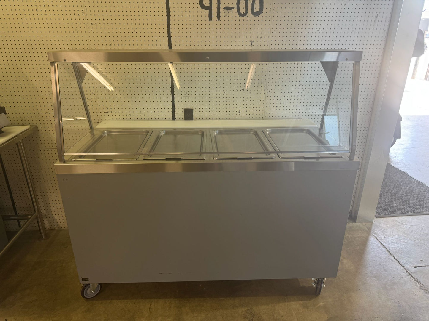 Used Duke E304-25PG-SW 4 Well Steam Table w/Sneeze Guard - 208V