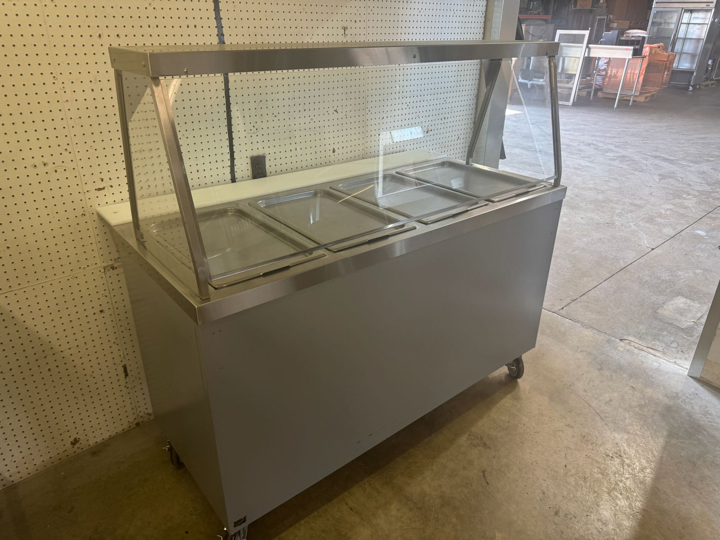 Used Duke E304-25PG-SW 4 Well Steam Table w/Sneeze Guard - 208V