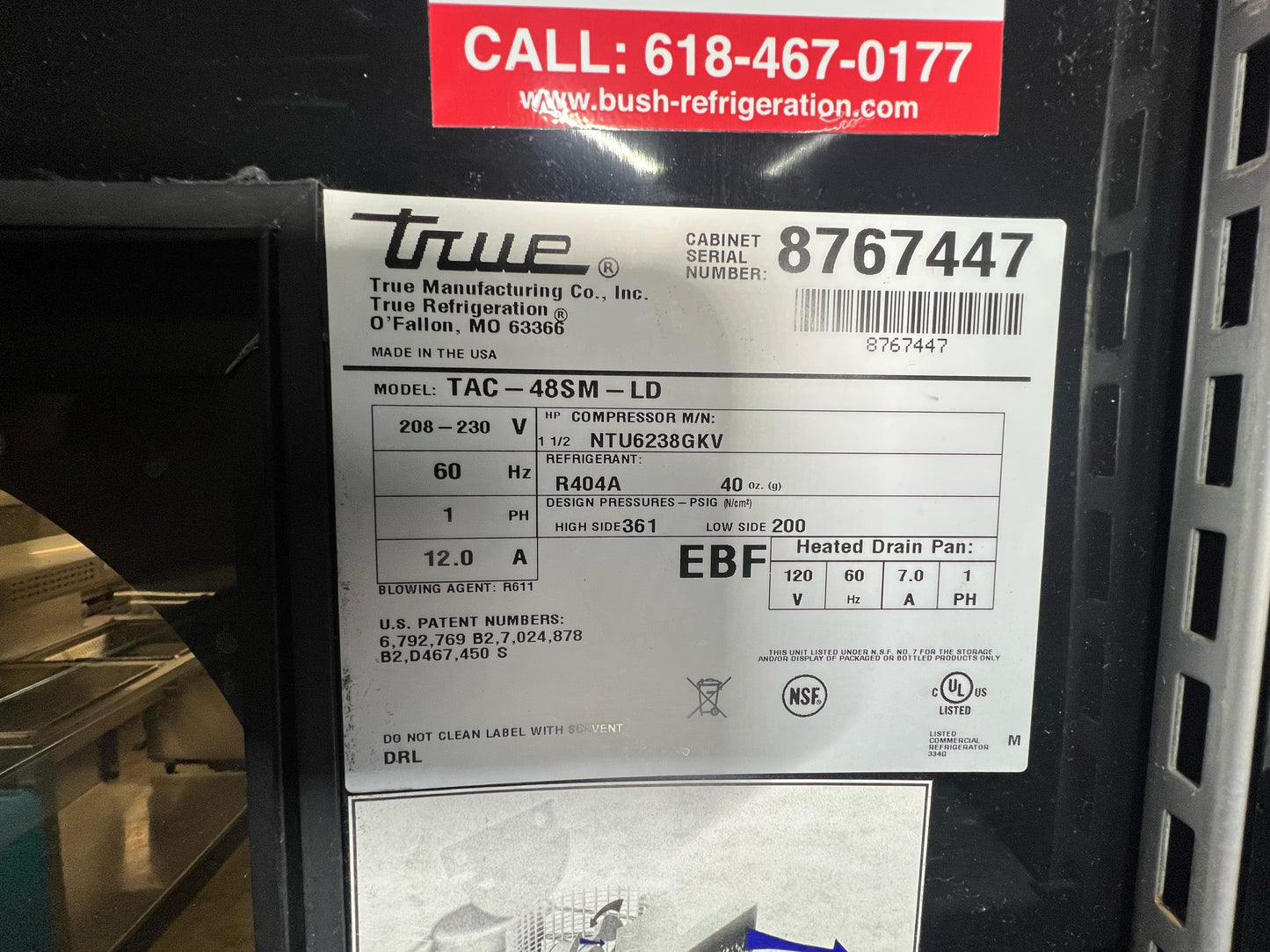 Used True TAC-48-LD 48" Vertical Open Air Cooler 5 Levels 208/230V 1ph