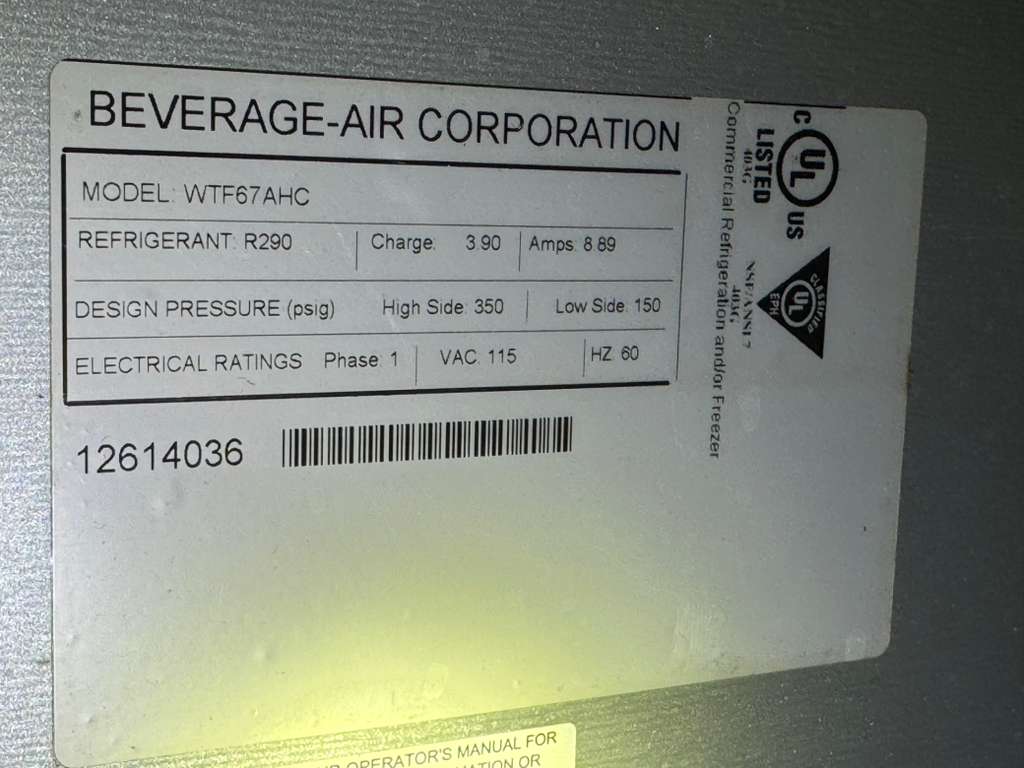 Used Beverage-Air WTF67AHC-23 67" Low Profile Worktop Freezer 120V