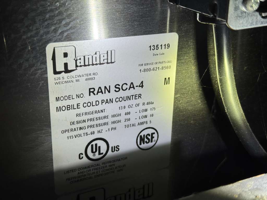 Used Randell RAN SCA-4 Refrigerated 4 Pan Serving Counter, Cold Food 120V