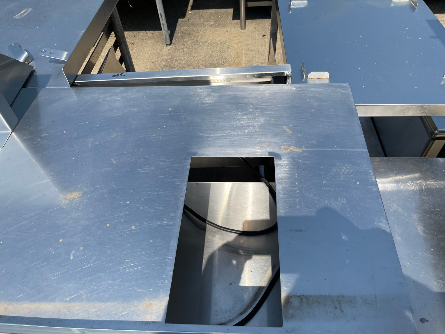 Used 128" Stainless Steel Table Counter with Shelves - SS238