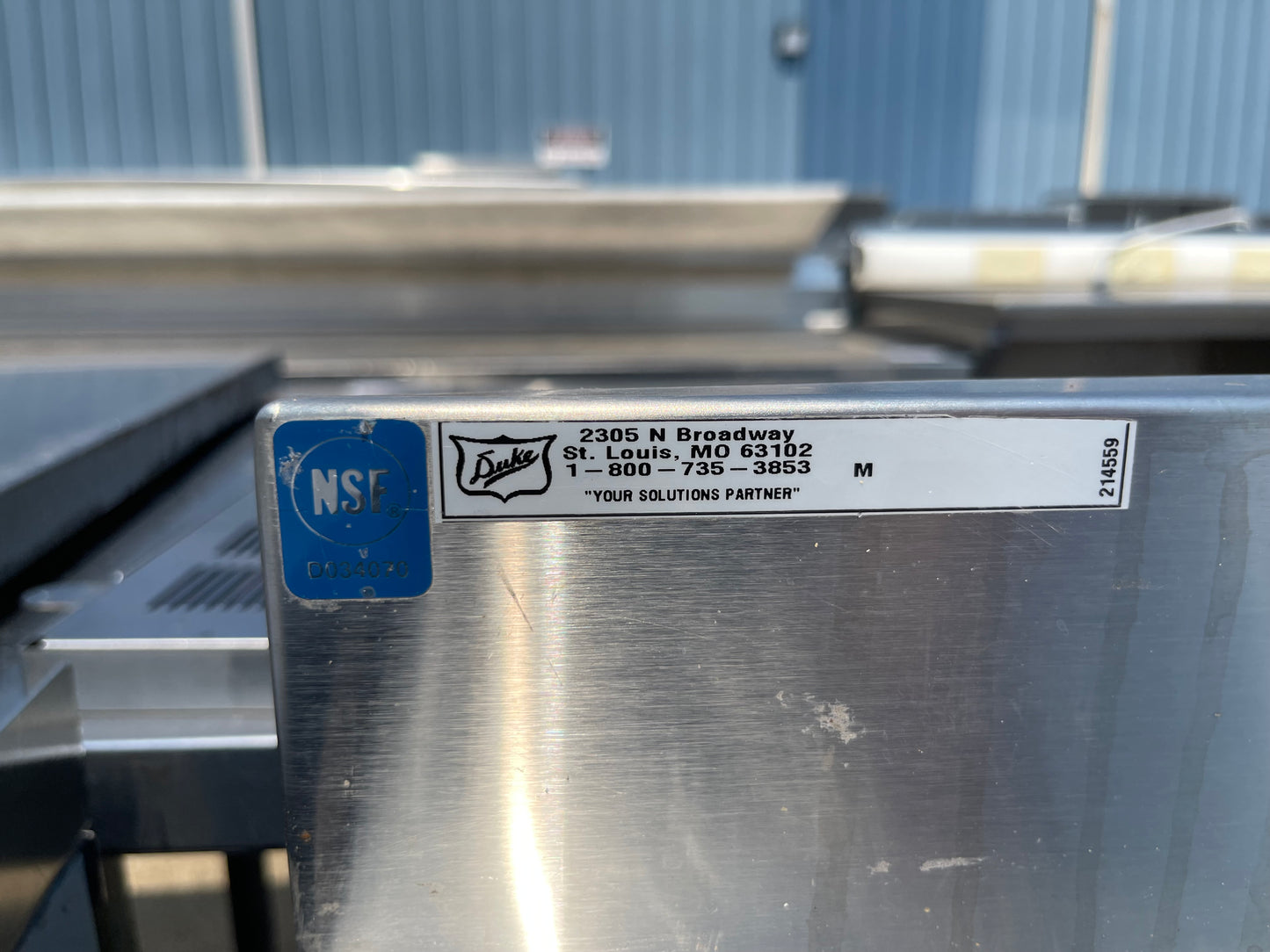 Used 48" Duke Stainless Steel Work Counter with Sink and storage - SS245