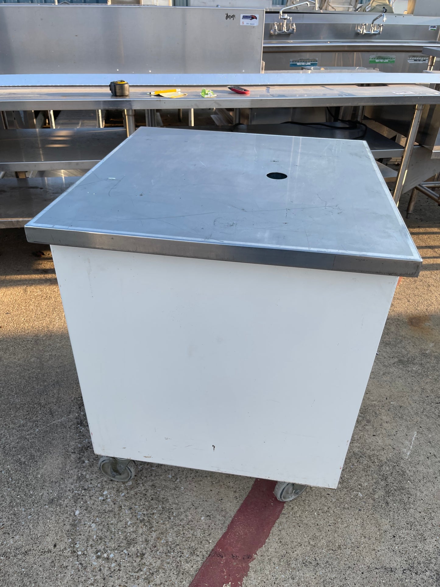 Used 30" Colorpoint Stainless Steel Work Top Table with Caster Wheels and Drawer- SS266