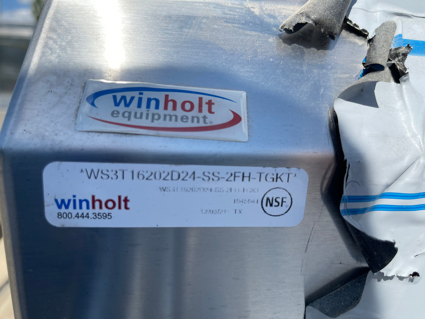 New Winholt 99" Stainless Steel 3 Compartment Sink with Twist Drains - SS267