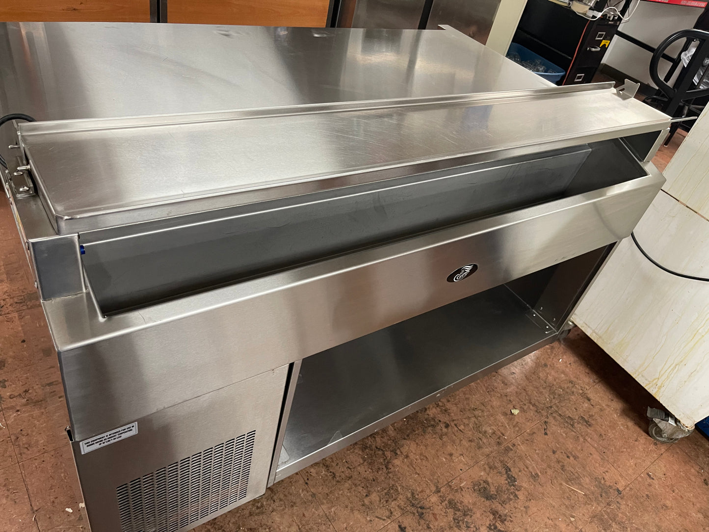 Used Randell 60" Stainless Equipment Stand with Refrigerated Cold Rail and Heated Shelf 120V