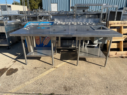 Used 85" Stainless Steel Drink Station with Ice Bin and Cup Dispensers - SS270