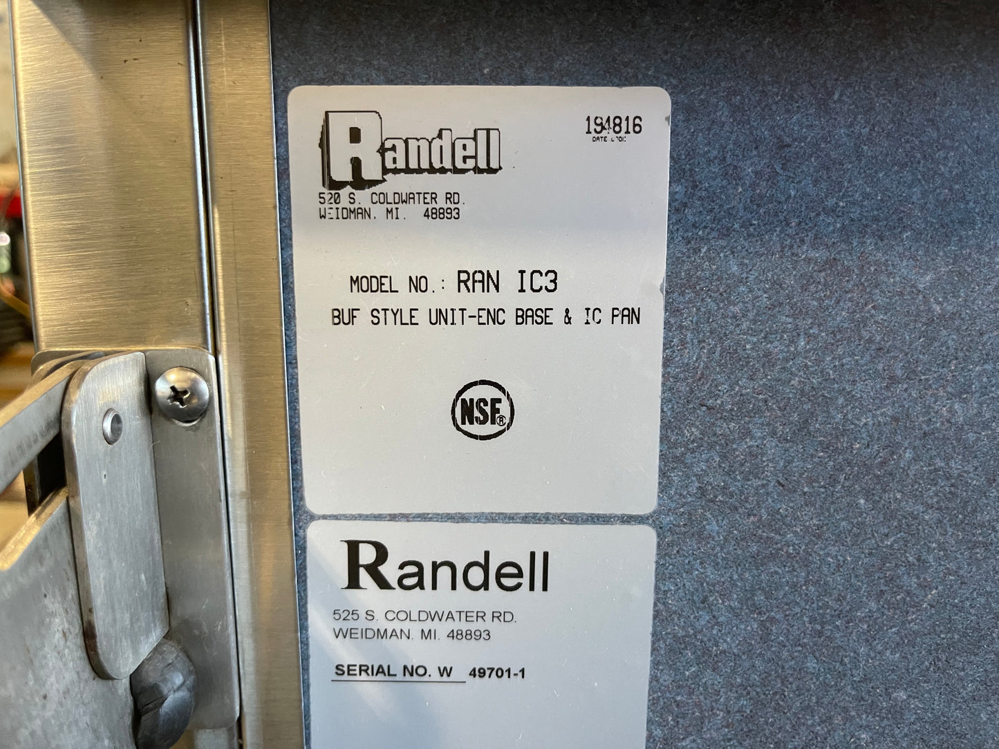 Used 48" Randell RAN IC-3 Mobile Cold Food Table Iced Cold Pan Salad Bar Buffet