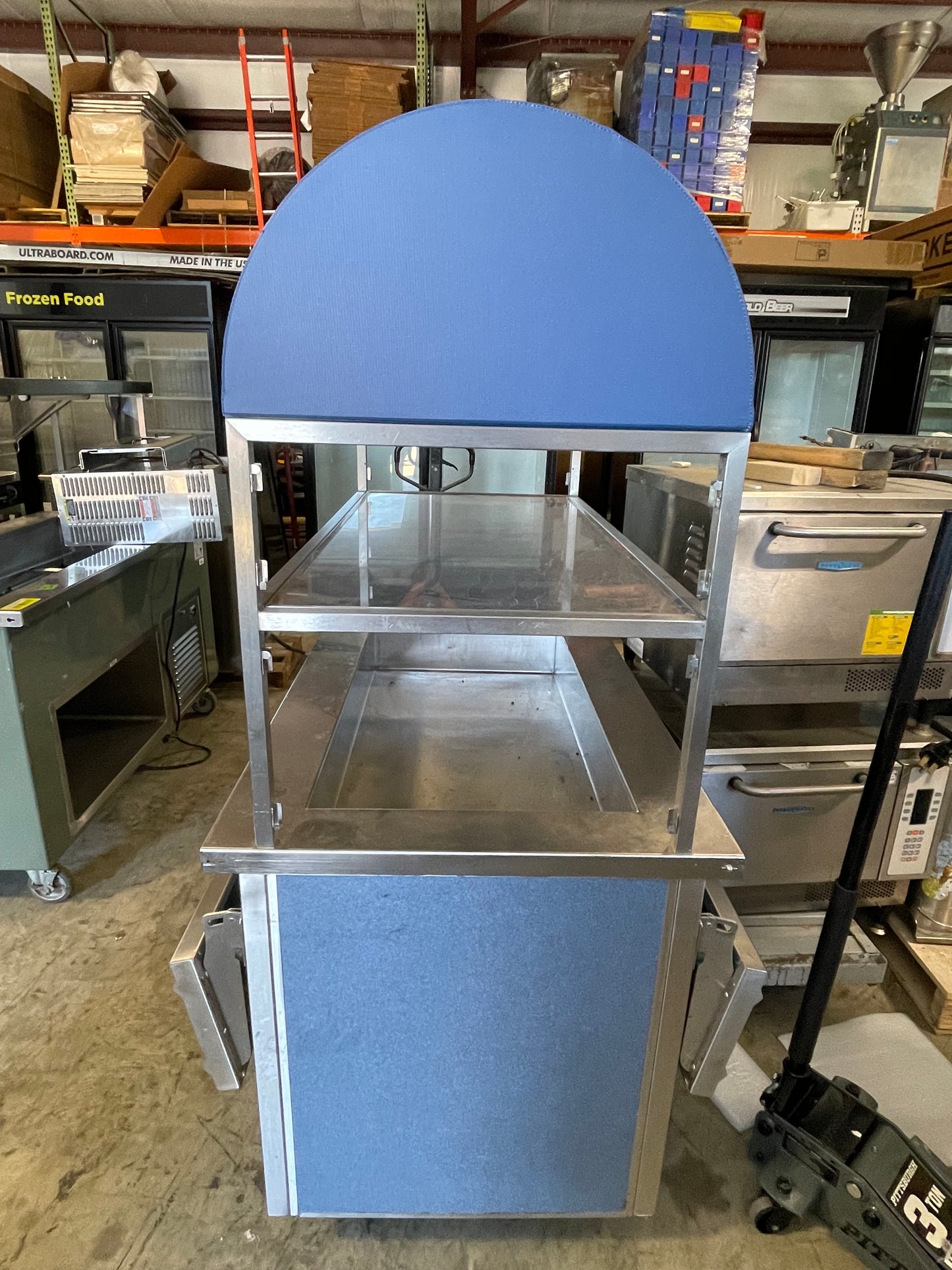 Used 48" Randell RAN IC-3 Mobile Cold Food Table Iced Cold Pan Salad Bar Buffet