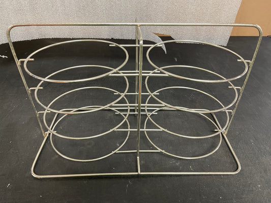 Used Chrome Plated 8 Pie Plate Caddy Cooling Rack Display