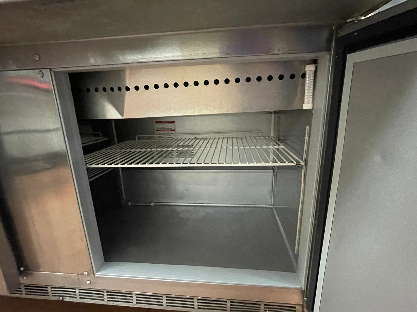 Used 60" Beverage-Air SPE60HC-24M Mega Top 2 Door Refrigerated Sandwich Prep Table - JS