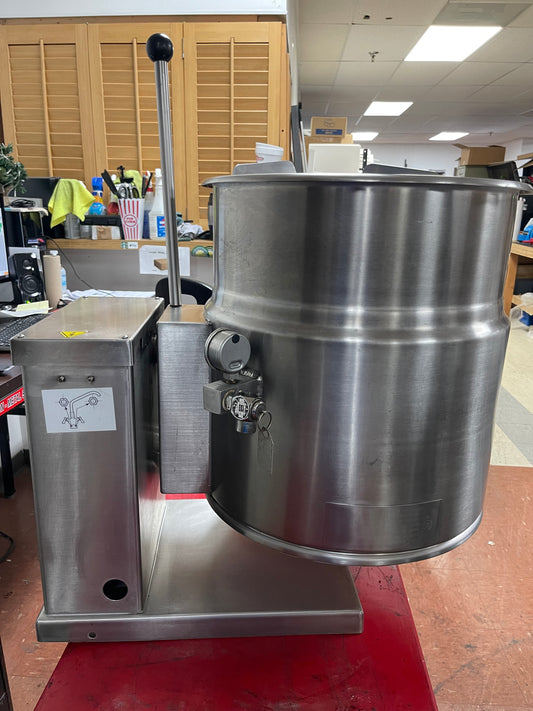 Used Cleveland KET-12-T 12 Gallon Tilting 2/3 Steam Jacketed Electric Tabletop Kettle - 240V 3Ph